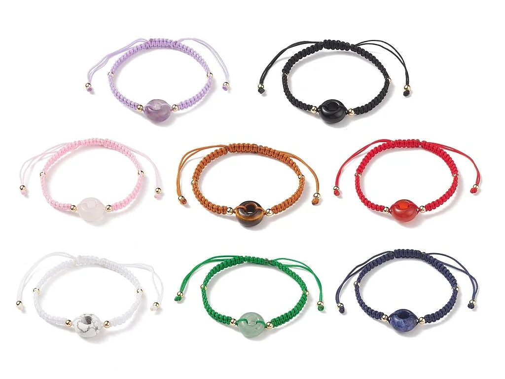 Set 8 čakrových shamballa náramků s přírodními kameny